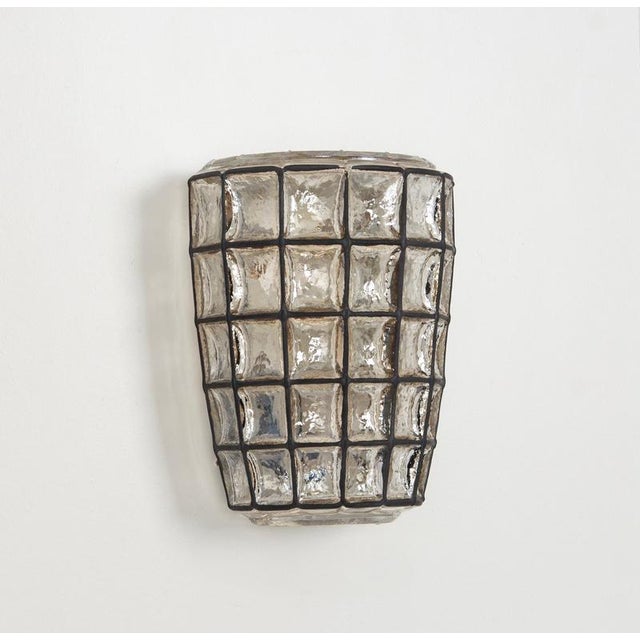Wall Lights in Iron & Glass attributed to Limburg, Germany, 1960s, Set of 2 For Sale - Image 4 of 11