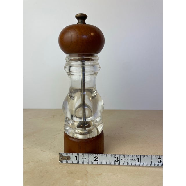 Vintage Peugeot Lucite & Teak Wood Pepper Mill, Mid-Century Modern For Sale - Image 4 of 8