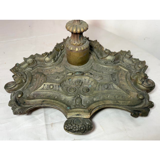 Antique Ornate 19th Century Gilt Bronze Brass Fireplace Tool Tongs Shover Set For Sale - Image 10 of 12