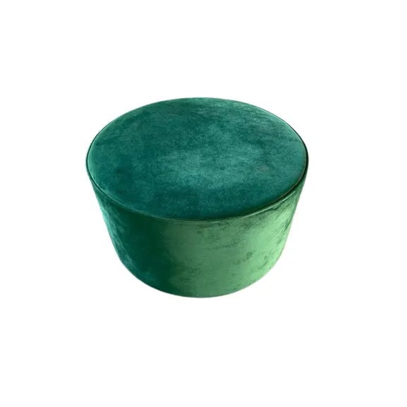 Early 21st Century Green Velvet Ottoman – Modern Upholstered Footstool or Accent Table For Sale - Image 5 of 5