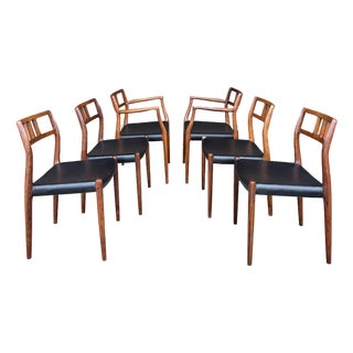 Set of 6 Model 79 Rosewood Dining Chairs by Niels Møller for J. L. Møller For Sale