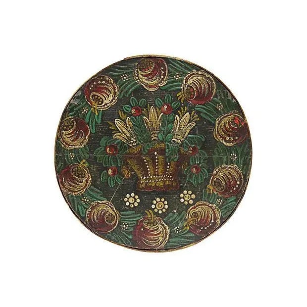 Rare early 19th-C. Americana hand-painted wedding box. Traditionally given as a wedding gift to the bride on her wedding...