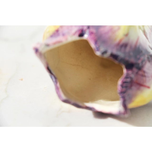 1900s Art Nouveau Majolica Iris French Vase For Sale - Image 11 of 13