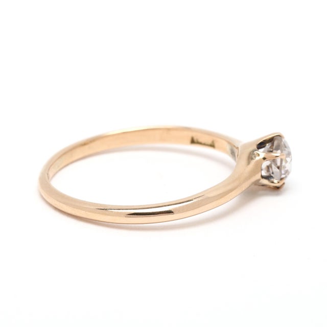 Victorian Antique Victorian .40ctw Diamond Engagement Ring, 14k Yellow Gold, Rs 6.25 For Sale - Image 3 of 6