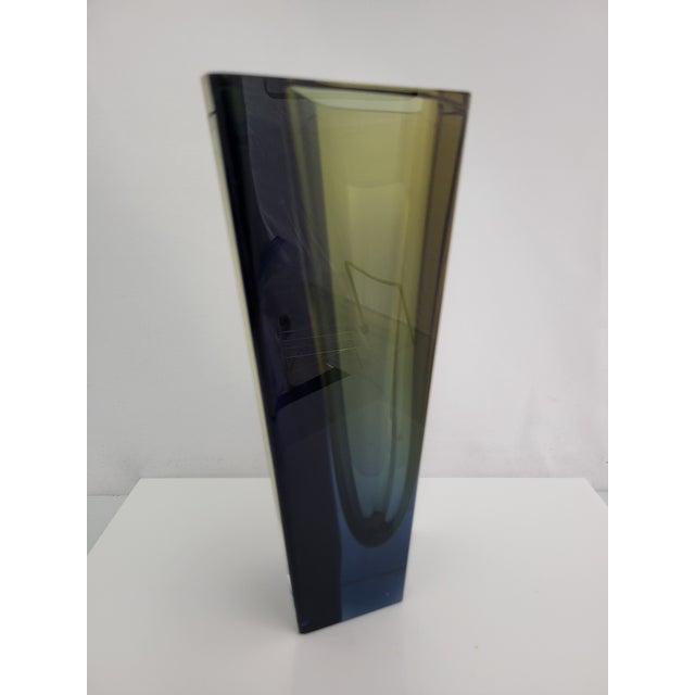 Kaj Franck Nuutajarvi Notsjo Prisma Tri-Color Art Glass MCM Diamond Vase For Sale In Portland, OR - Image 6 of 18