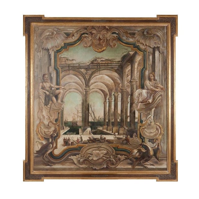 Fresco Painting on Canvas, Framed For Sale - Image 4 of 5