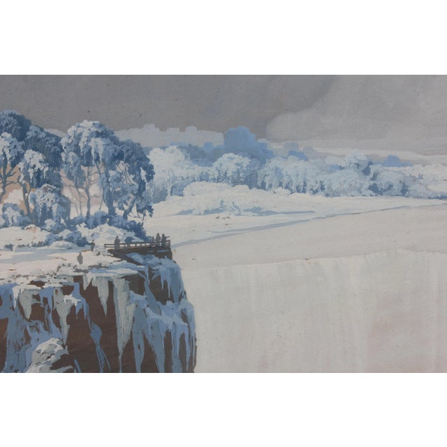 Maude Leach Niagra Falls Spring and Winter Watercolor Landscapes 1920s - a Pair For Sale - Image 12 of 13