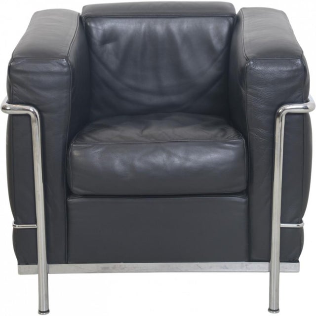 LC2 Chair in Black Leather from Le Corbusier, 2000s For Sale - Image 14 of 14