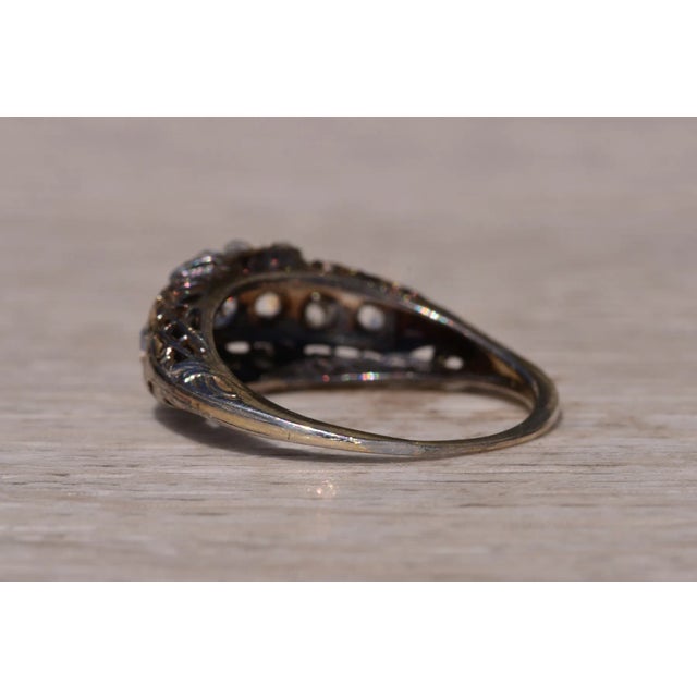 The Double Springs: Antique White Gold Art Deco Rose Cut Diamond Ring For Sale In Philadelphia - Image 6 of 11