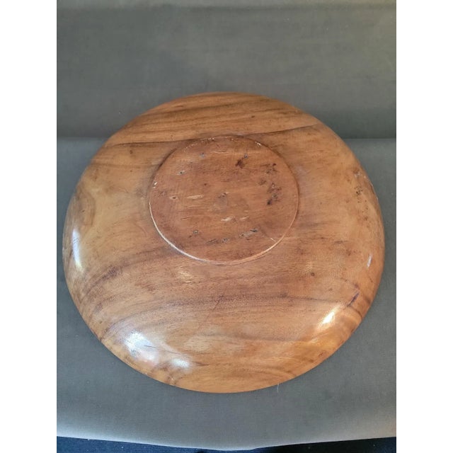 1970s Large Hand Turned Wooden Bowl For Sale - Image 4 of 7
