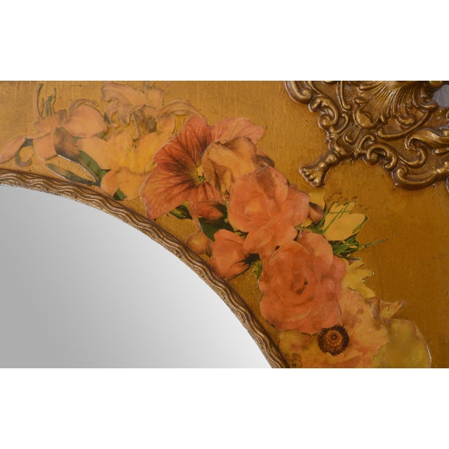 Wood Vintage Victorian Style Decoupage Mirror For Sale - Image 7 of 8