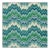 Sample - Schumacher Bezique Flamestitch Velvet Fabric in Blue & Green For Sale