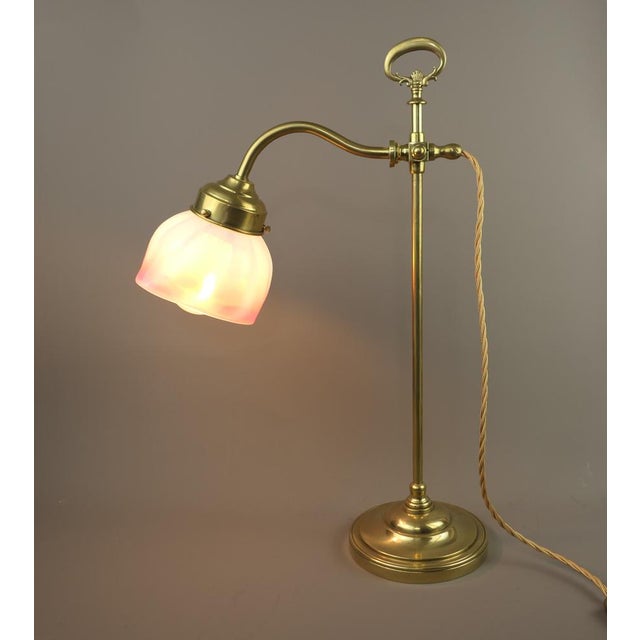 Gold Table Lamp with Glass Shade, France, 1925 For Sale - Image 8 of 10