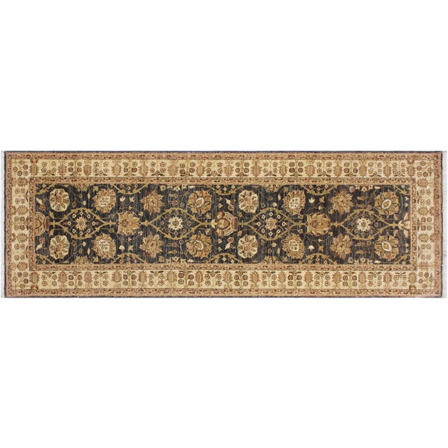 Ziegler Charcoal/Ivory Wool Runner Rug- 3'0'' X 8'10'' For Sale - Image 9 of 10