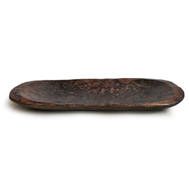 Indian Antique Large Naga Tribal Rustic Wood Bowl For Sale - Image 3 of 4