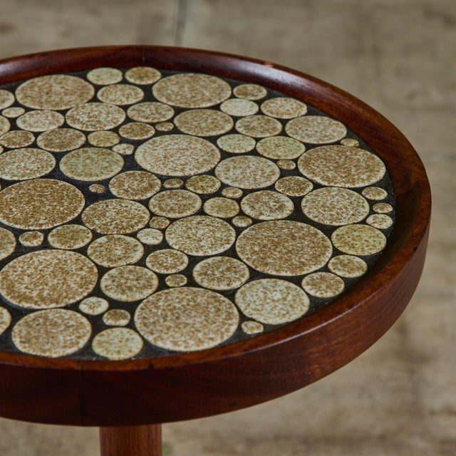 Gordon & Jane Martz Speckle Glazed Mosaic Tile Drink Table For Sale - Image 12 of 14