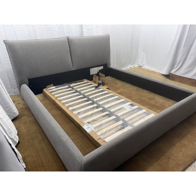 Arhaus Rigby Upholstered Bed — King Size Custom Upholstery | Plush Pillow-Back Headboard | Platform Design For Sale - Image 16 of 18