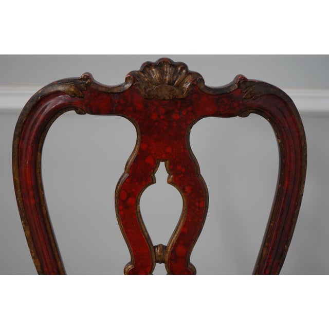 1940s Pair Vintage Flemish Baroque Painted Side Chairs For Sale - Image 5 of 12