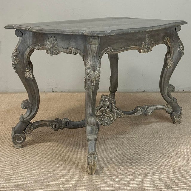 19th Century French Régence Hand-Carved & Painted Center Table For Sale - Image 13 of 18