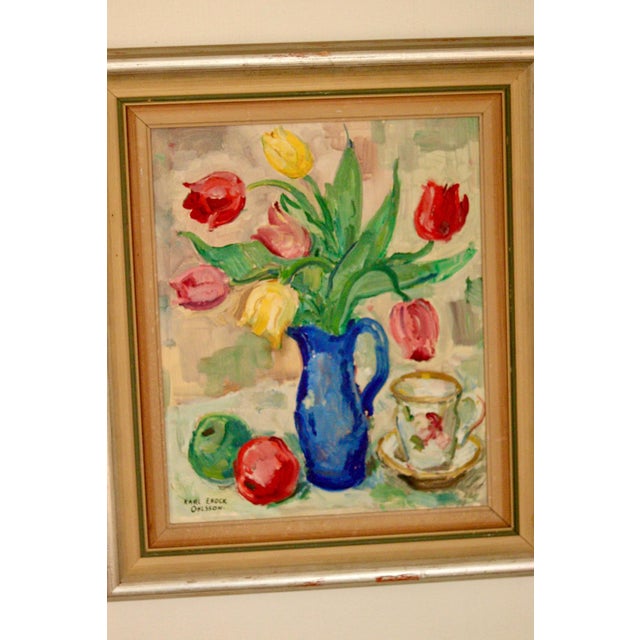 Karl Enoch Ohlsson, Tea, 1950s, Oil on Panel, Framed For Sale - Image 15 of 18