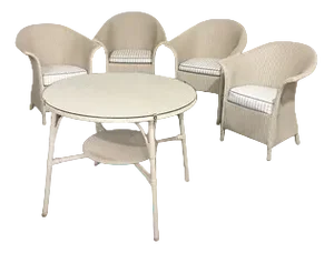 Garden Conservatory Table and Chairs by Lloyd Loom, Set of 5