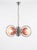 1930s Art Deco Chrome-Plated Chandelier with Red Swirl Glass Shades, 1929 For Sale - Image 5 of 5
