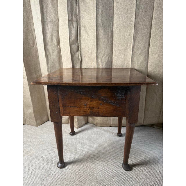 Antique English Oak Lowboy with Drawers, 1700s For Sale - Image 4 of 6