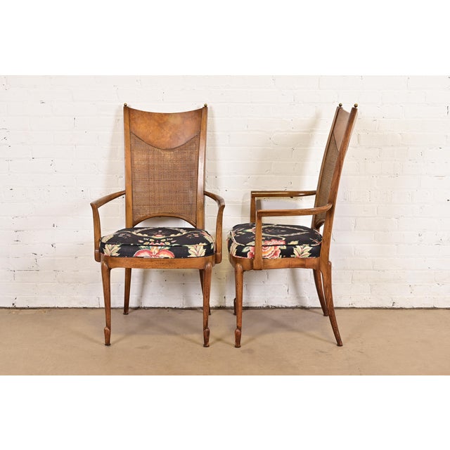 William Doezema for Mastercraft Mid-Century Modern Hollywood Regency Burl Wood Dining Chairs, Set of Eight For Sale - Image 10 of 12