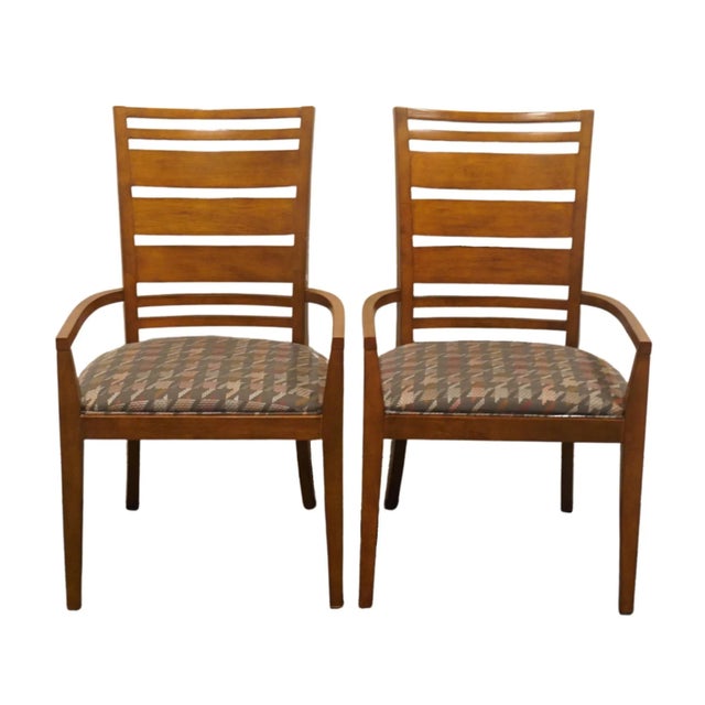 Set of 2 Thomasville Modern Theory Collection Retro Walnut Dining Arm Chairs 46621-822 For Sale - Image 13 of 13