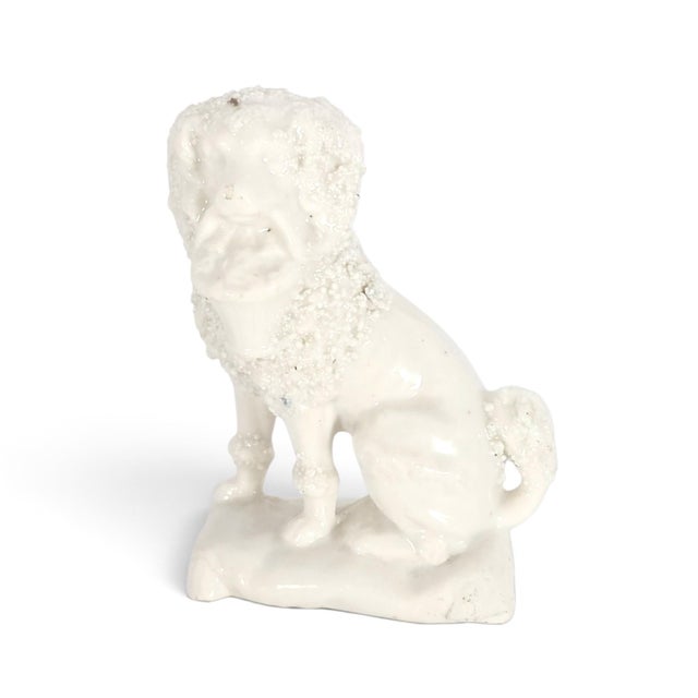 Ceramic Early 20th Century German Staffordshire-Style Ceramic Poodle With Basket 3.25" For Sale - Image 7 of 10