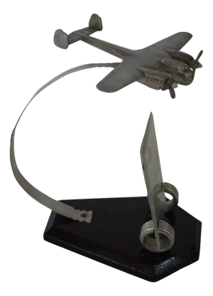 Large Aircraft Model Do 17 with Photo Frame in Polished Aluminum, 1930s