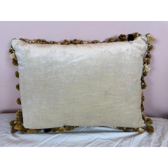 Rococo 19th C. Metallic & Chenille Embroidered Pillow For Sale - Image 3 of 11