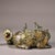 Late 19th Century Gilt Bronze Ox With Herder Figurine, 1000g, Archaic Motifs For Sale - Image 4 of 9