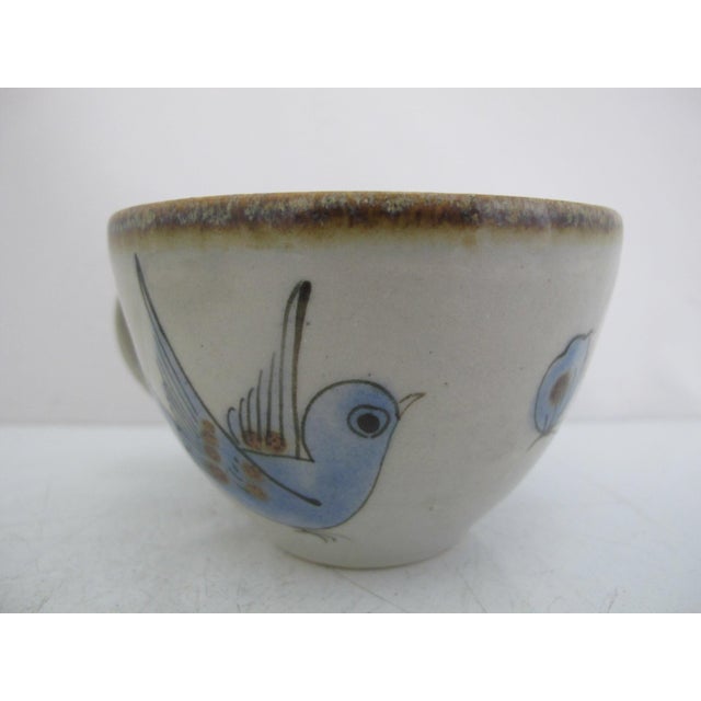Ken Edwards El Palomar Blue Bird Tonala Mexico Folk Art Coffee Tea Cup & Saucer For Sale - Image 9 of 12