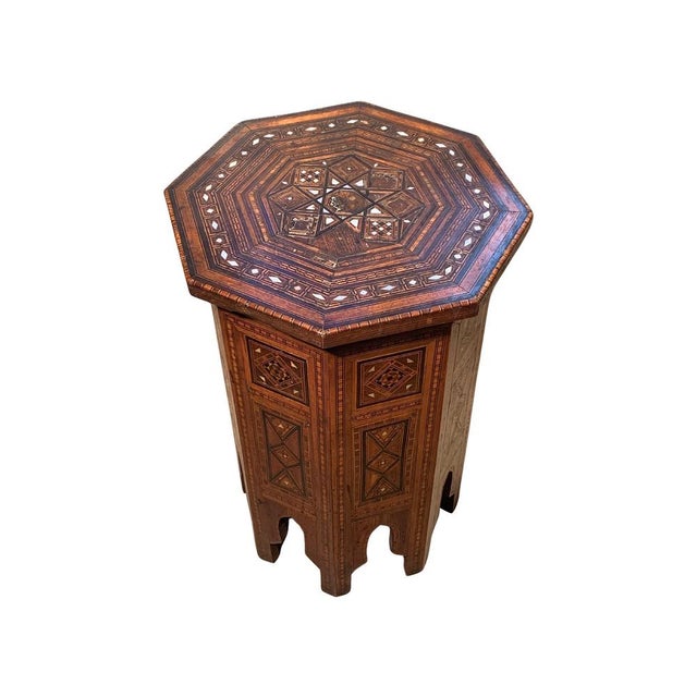 Black 19th Century Moroccan Octagonal Pedestal Table, 1890s For Sale - Image 8 of 10