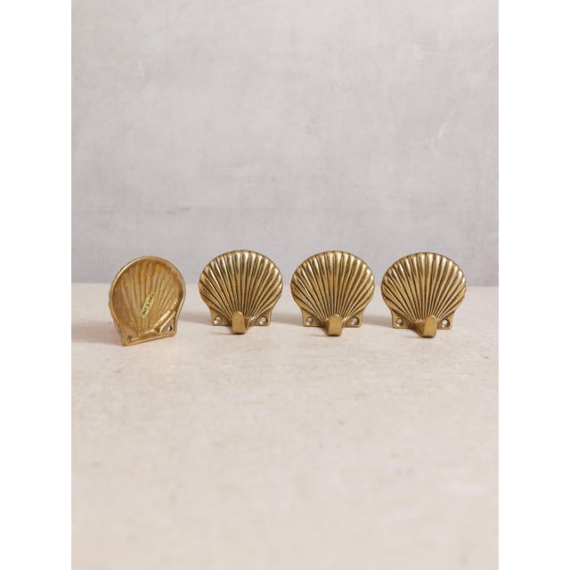 1980s Brass Shell Towel or Key Hooks For Sale In Dallas - Image 6 of 9