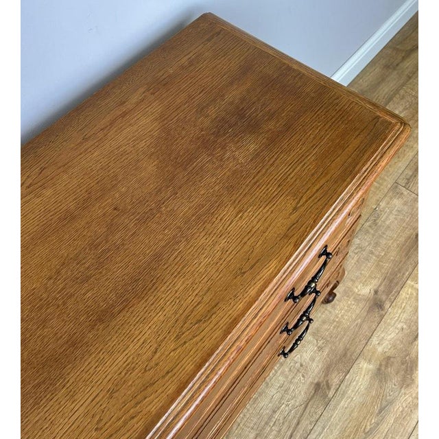 Vintage French Louis Style Oak Chest of 3 Drawers For Sale - Image 11 of 15