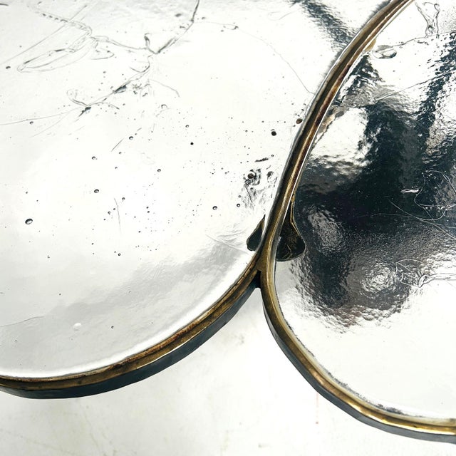 1980s Forged Table in Bronze and Dalmond Glass by Lothar Klute, 1987 For Sale - Image 5 of 12