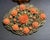1930s Art Deco Bohemian Amber Faceted Glass Bead Necklace & Faux Coral Brass Filigree Brooch, 2 Pieces For Sale In South Bend - Image 6 of 10