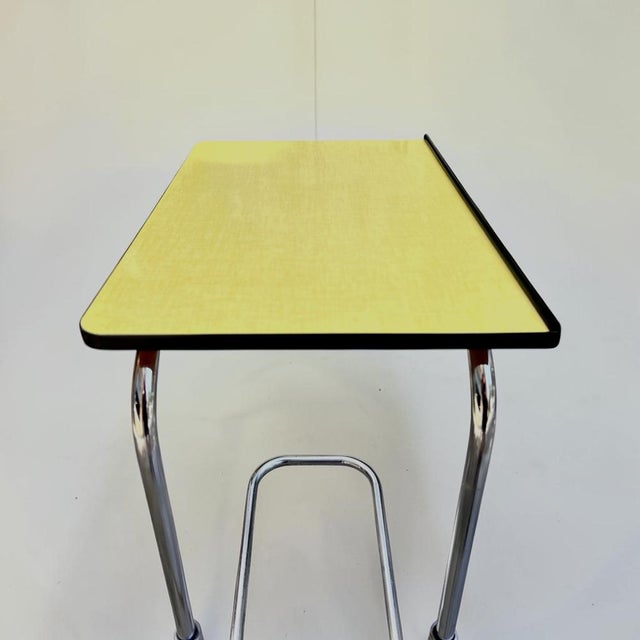Height-Adjustable Steel Tube Table from Breveté S.G.D.G., France, 1950s s.g.d.g. Ládap Table For Sale - Image 4 of 17