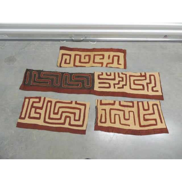 African Vintage African Kuba Textile Fragments - Set of 4 For Sale - Image 3 of 4