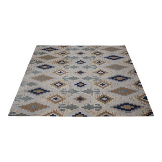 Pottery Barn 100% Wool 8x10 Modern Geometric Design Rug For Sale