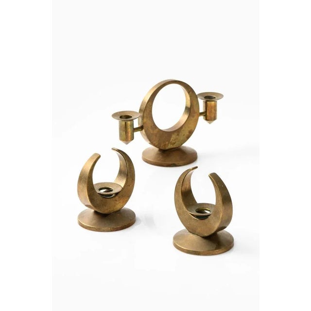 Candlesticks by Arthur Pe for Kolbäck, Sweden, Set of 3 For Sale - Image 4 of 5