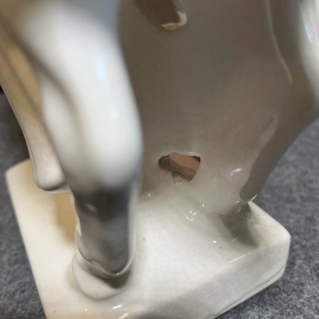 Mid 20th Century White Glaze Ceramic Horse Figurine For Sale In Orlando - Image 6 of 10
