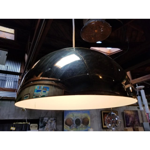 Lightolier Lightolier Mid-Century Modern Concentric Louvered Brass Pendant Light / Chandelier For Sale - Image 4 of 10