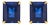 18K Yellow Gold 10x8 MM Lab Created Blue Sapphire Emerald Cut Solitaire Stud Earrings, Pair For Sale