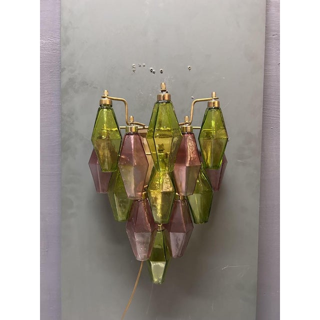 Murano Glass Poliedri Sconces, Italy, 1980s, Set of 2 For Sale - Image 7 of 11