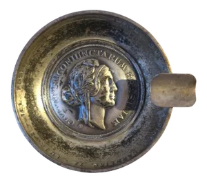 Brazilian Silver Plate Coin Ashtray