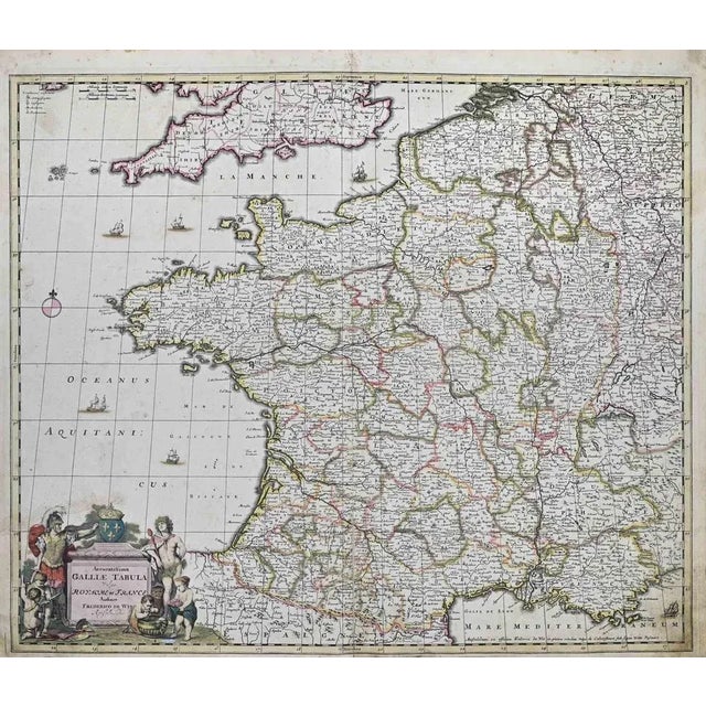 This double-page etching with contemporary coloring, entitled Accuratissima Galliae Tabula [\.], was realized by the...