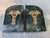 Vintage Medical Caduceus Green Italian Marble Heavy Bookends a Pair For Sale In New York - Image 6 of 16